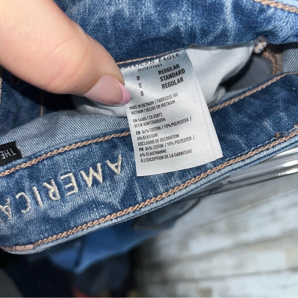 American Eagle The Dream Jean Super High Rise Jegging Distressed Women’s 0 - Picture 7 of 8